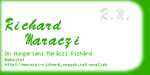 richard maraczi business card
